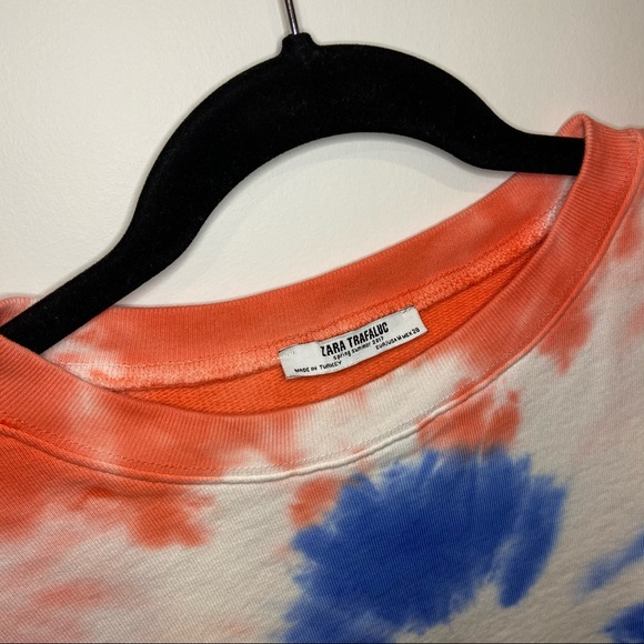 ZARA Tie Dye Cropped Long Sleeve Sweater - Picture 5 of 10
